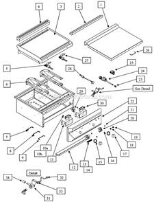 Page A Diagram and Parts List for TETG30-B  Twin Eagles Built-In Cooking